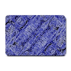 Texture Blue Neon Brick Diagonal Small Doormat  by Celenk