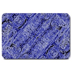 Texture Blue Neon Brick Diagonal Large Doormat  by Celenk