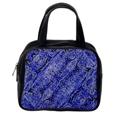 Texture Blue Neon Brick Diagonal Classic Handbags (one Side) by Celenk