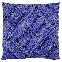 Texture Blue Neon Brick Diagonal Large Cushion Case (two Sides) by Celenk