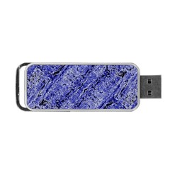 Texture Blue Neon Brick Diagonal Portable Usb Flash (one Side) by Celenk