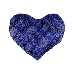 Texture Blue Neon Brick Diagonal Standard 16  Premium Heart Shape Cushions by Celenk