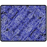 Texture Blue Neon Brick Diagonal Double Sided Fleece Blanket (Medium)  58.8 x47.4  Blanket Front