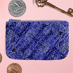 Texture Blue Neon Brick Diagonal Large Coin Purse by Celenk