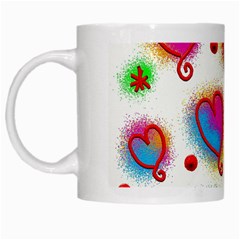 Love Hearts Shapes Doodle Art White Mugs