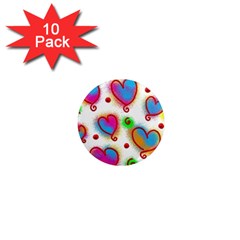 Love Hearts Shapes Doodle Art 1  Mini Magnet (10 pack) 