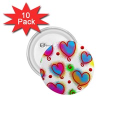 Love Hearts Shapes Doodle Art 1 75  Buttons (10 Pack) by Celenk