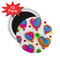 Love Hearts Shapes Doodle Art 2 25  Magnets (10 Pack)  by Celenk