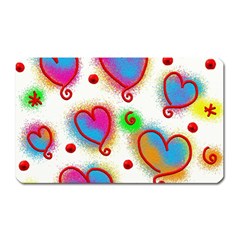 Love Hearts Shapes Doodle Art Magnet (Rectangular)