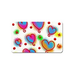 Love Hearts Shapes Doodle Art Magnet (Name Card)