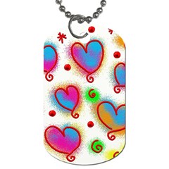 Love Hearts Shapes Doodle Art Dog Tag (One Side)