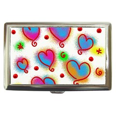 Love Hearts Shapes Doodle Art Cigarette Money Cases by Celenk