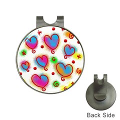 Love Hearts Shapes Doodle Art Hat Clips with Golf Markers