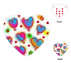 Love Hearts Shapes Doodle Art Playing Cards (Heart) 