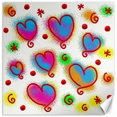 Love Hearts Shapes Doodle Art Canvas 12  x 12  