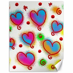 Love Hearts Shapes Doodle Art Canvas 18  x 24  