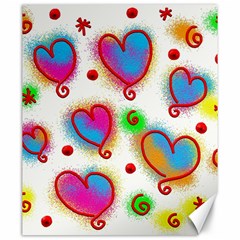 Love Hearts Shapes Doodle Art Canvas 20  x 24  