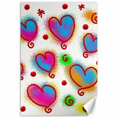 Love Hearts Shapes Doodle Art Canvas 20  x 30  