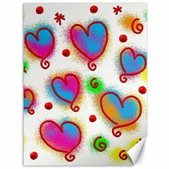 Love Hearts Shapes Doodle Art Canvas 36  x 48  