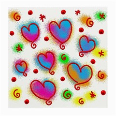 Love Hearts Shapes Doodle Art Medium Glasses Cloth