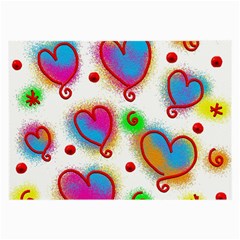 Love Hearts Shapes Doodle Art Large Glasses Cloth