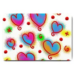 Love Hearts Shapes Doodle Art Large Doormat 