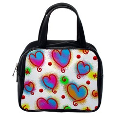 Love Hearts Shapes Doodle Art Classic Handbags (One Side)