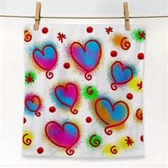 Love Hearts Shapes Doodle Art Face Towel