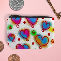 Love Hearts Shapes Doodle Art Mini Coin Purses by Celenk