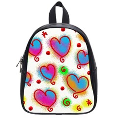 Love Hearts Shapes Doodle Art School Bag (Small)