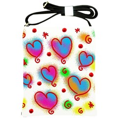 Love Hearts Shapes Doodle Art Shoulder Sling Bags