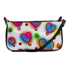 Love Hearts Shapes Doodle Art Shoulder Clutch Bags