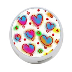 Love Hearts Shapes Doodle Art 4-Port USB Hub (One Side)