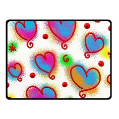 Love Hearts Shapes Doodle Art Fleece Blanket (Small)