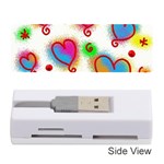 Love Hearts Shapes Doodle Art Memory Card Reader (Stick)  Front