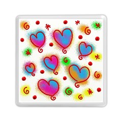 Love Hearts Shapes Doodle Art Memory Card Reader (Square) 