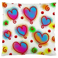 Love Hearts Shapes Doodle Art Large Cushion Case (one Side) by Celenk