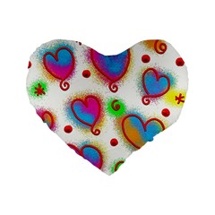 Love Hearts Shapes Doodle Art Standard 16  Premium Heart Shape Cushions