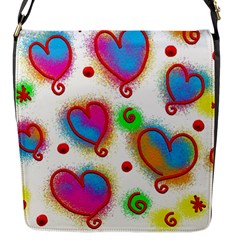 Love Hearts Shapes Doodle Art Flap Messenger Bag (S)