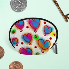 Love Hearts Shapes Doodle Art Accessory Pouches (Small) 