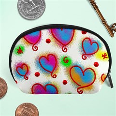 Love Hearts Shapes Doodle Art Accessory Pouches (Large) 