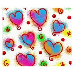 Love Hearts Shapes Doodle Art Double Sided Flano Blanket (Small) 