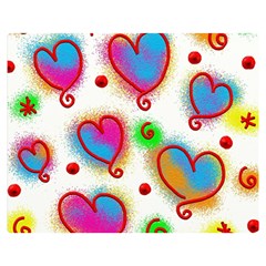 Love Hearts Shapes Doodle Art Double Sided Flano Blanket (Medium) 