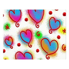 Love Hearts Shapes Doodle Art Double Sided Flano Blanket (Large) 