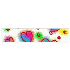 Love Hearts Shapes Doodle Art Small Flano Scarf