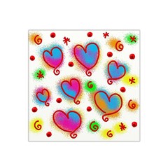 Love Hearts Shapes Doodle Art Satin Bandana Scarf