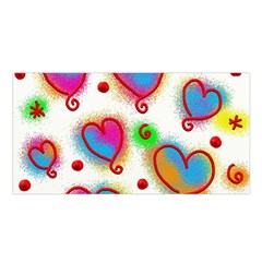 Love Hearts Shapes Doodle Art Satin Shawl