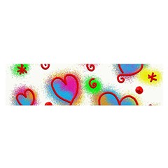 Love Hearts Shapes Doodle Art Satin Scarf (Oblong)