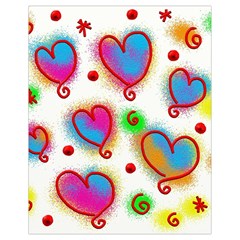 Love Hearts Shapes Doodle Art Drawstring Bag (Small)