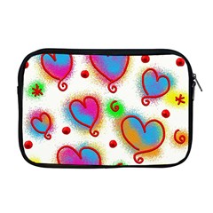 Love Hearts Shapes Doodle Art Apple MacBook Pro 17  Zipper Case